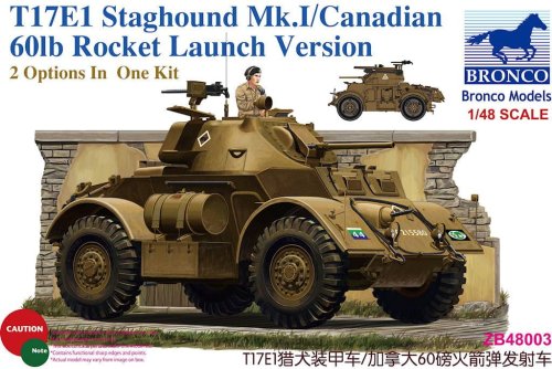 Przejdź do produktu BRONCO ZB 48003 - 1:48 T17E1 Staghound Mk.I Late production w/ 60lb rocket launcher