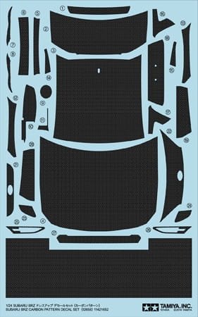 Przejdź do produktu TAMIYA 12658 - 1:24 Subaru BRZ Carbon Pattern Decal Set