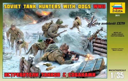 Przejdź do produktu ZVEZDA 3611 - 1:35 Soviet Tank Hunters w/ Dogs