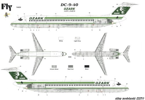 Przejdź do produktu FLY 14424 - 1:144 DC-9-40 Ozark Air Lines