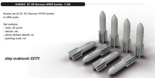 Przejdź do produktu EDUARD 648264 - 1:48 SC 50 German WWII bombs