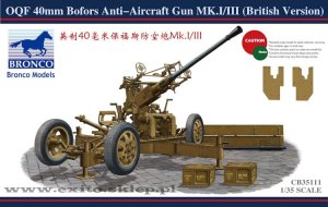 BRONCO CB 35111 - 1:35 OQF 40mm Bofors Anti-Aircraft Gun Mk.I/III (British Version)