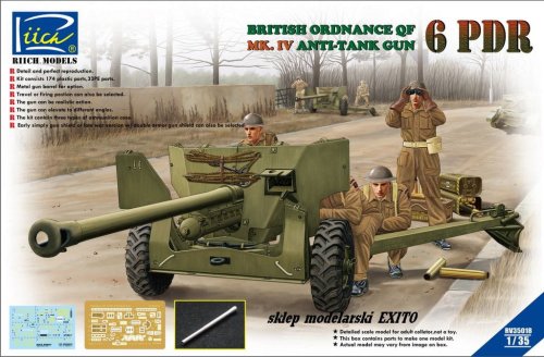 Przejdź do produktu RIICH MODELS 35018 - 1:35 Ordnance QF 6 pdr Mk IV Anti-Tank Gun + Mk 1A Carriage