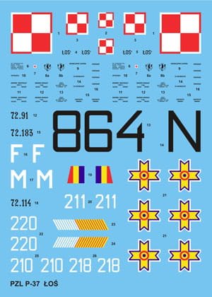 Przejdź do produktu TECHMOD 48066 - 1:48 PZL P-37 ŁOŚ w/canopy mask