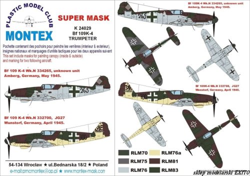 Przejdź do produktu MONTEX K24029 - 1:24 Messerschmitt Bf-109 K-4