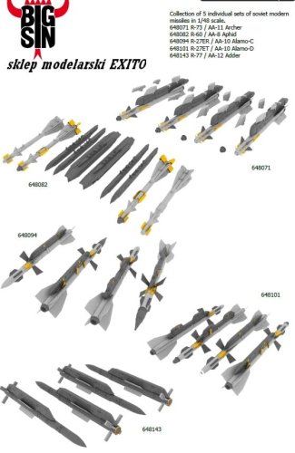Przejdź do produktu EDUARD SIN64813 - 1:48 Russian Modern Aircraft Missiles