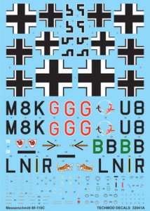 TECHMOD 32041 - 1:32 Messerschmitt Bf-110C w/canopy mask