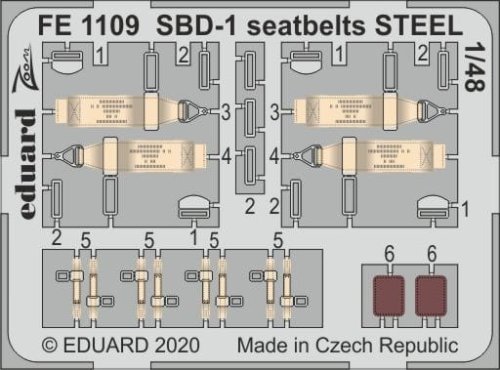 Przejdź do produktu EDUARD FE1109 - 1:48 SBD-1 seatbelts - Steel