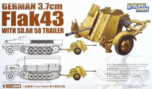 Przejdź do produktu GREAT WALL HOBBY 3519 - 1:35 3.7cm FlaK43 with Sd.Ah.58 Trailer