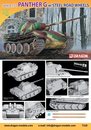 Przejdź do produktu DRAGON 7339 - 1:72 Panther G w/Steel Wheels