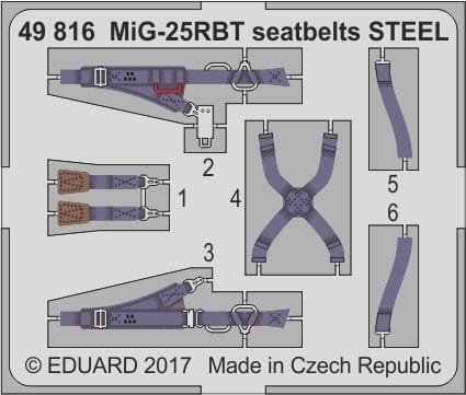 Przejdź do produktu EDUARD 49816 - 1:48 MiG-25RBT seatbelts - Steel