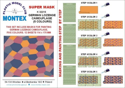 Przejdź do produktu MONTEX K32215 - 1:32 German Lozenge Camouflage (5 colours)