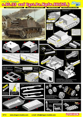 Przejdź do produktu DRAGON 6713 - 1:35 s.IG.33 auf Fgst.Pz.Kpfw. III (Sfl)