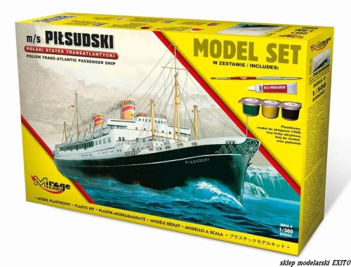 Przejdź do produktu MIRAGE 850092 - 1:500 m/s Piłsudski - Polski statek transatlantycki - Model Set
