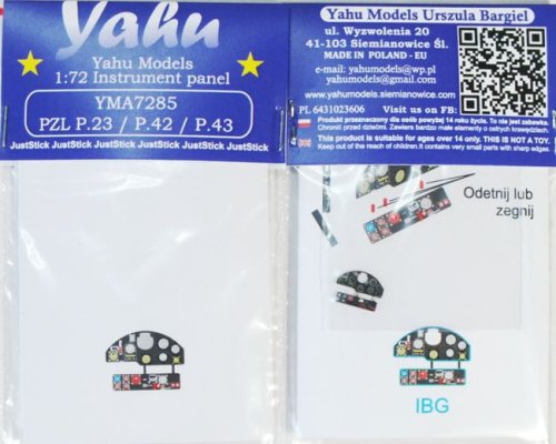 Przejdź do produktu YAHU YMA7285 - 1:72 PZL P.23 / P.42 / P.43 tablica przyrządów