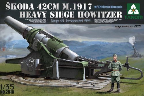 Przejdź do produktu TAKOM 2018 - 1:35 Skoda 42cm M.1917 Heavy Siege Howitzer w/ Erich von Manstein - Siege of Sevastopol 1942