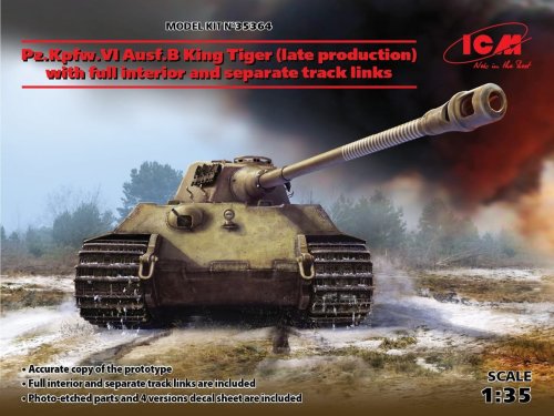 Przejdź do produktu ICM 35364 - 1:35 Pz.Kpfw.VI Ausf.B King Tiger (late production) with full interior