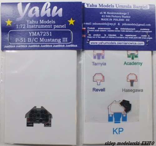 Przejdź do produktu YAHU YMA7251 - 1:72 P-51 B/C tablica przyrządów