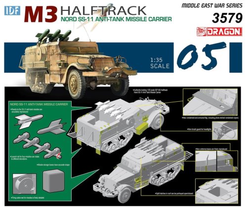 Przejdź do produktu DRAGON 3579 - 1:35 IDF M3 Halftrack Nord SS-11 Anti-Tank Missile Carrier