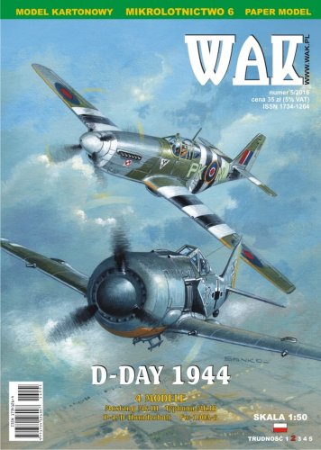Przejdź do produktu WAK 1605 - 1:50 D-Day 1944 - Typhoon Mk.IB, P-47D Thunderbolt, Mustang Mk.III , Fw-190A-8