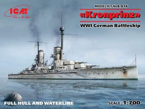 Przejdź do produktu ICM S.016 - 1:700 Kronprinz WWI German Battleship