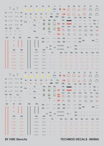 TECHMOD 48098 - 1:48 Messerschmitt Bf-109E Stencils