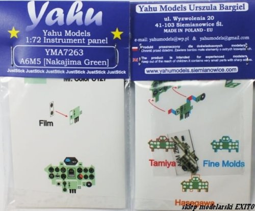 Przejdź do produktu YAHU YMA7263 - 1:72 A6M5 ( Nakajima Green ) tablica przyrządów