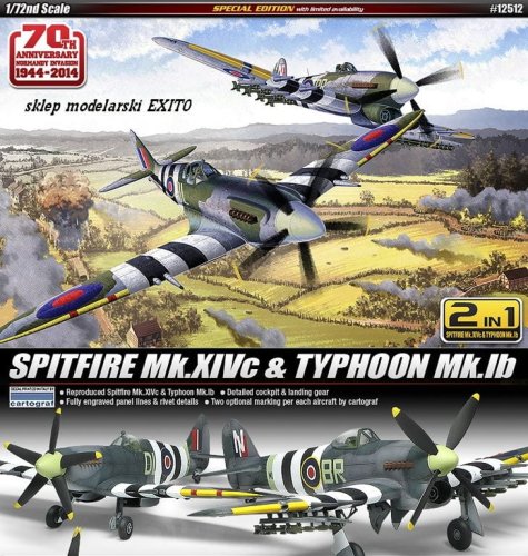Przejdź do produktu ACADEMY 12512 - 1:72 Spitfire Mk.XVIc & Typhoon Mk.Ib