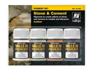 VALLEJO 73192 - Stone & Cement 4 x 35ml Pigments Set