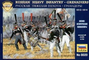 ZVEZDA 8020 - 1:72 Russian heavy infantry 1812-1815