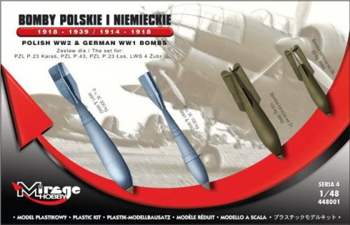 Przejdź do produktu MIRAGE 448001 - 1:48 Bomby Polskie i Niemieckie 1918-1939 / 1914-1918
