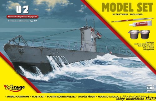 Przejdź do produktu MIRAGE 840065 - 1:400 U2 Niemiecki okręt podwodny typ IIA - Model Set