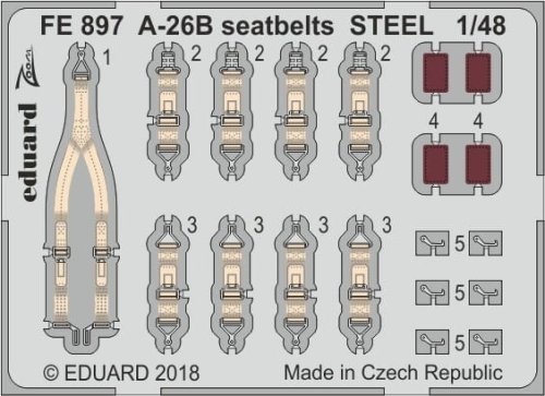 Przejdź do produktu EDUARD FE897 - 1:48 A-26B seatbelts - Steel