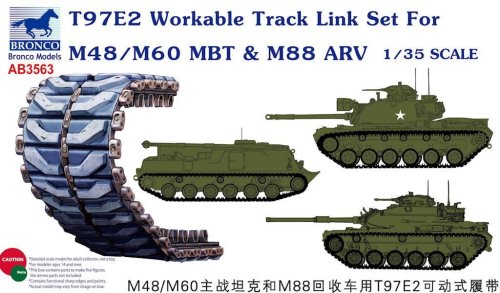 Przejdź do produktu BRONCO AB 3563 - 1:35 M48 / M60 MBT / M88 ARV, 97E2 Workable Track Link Set