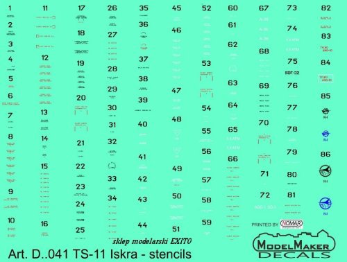 Przejdź do produktu MODELMAKER D72041 - 1:72 TS-11 Iskra - stencils