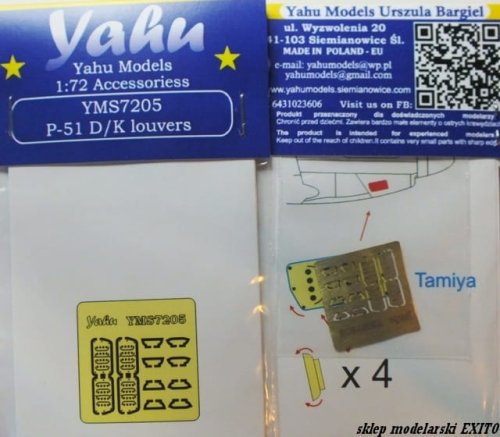 Przejdź do produktu YAHU YMS7205 - 1:72 P-51D/K RAF - Mustang Mk.IV żaluzje fototrawione