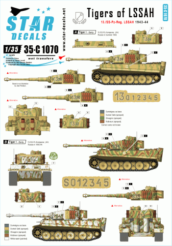 Przejdź do produktu STAR DECALS 35-C1070 - 1:35 Tigers of LSSAH. 13./SS-Pz-Reg. LSSAH 1943-44 (Kursk and beyond).