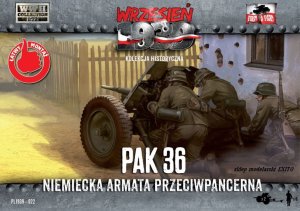 FIRST TO FIGHT 022 -  Wrzesień 1939 - 1:72 PaK 36 Niemiecka armata przeciwpancerna 2 szt z obsługą - Gazetka w zestawie z modelem