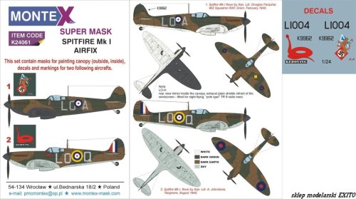 Przejdź do produktu MONTEX K24061 - 1:24 Spitfire Mk.I