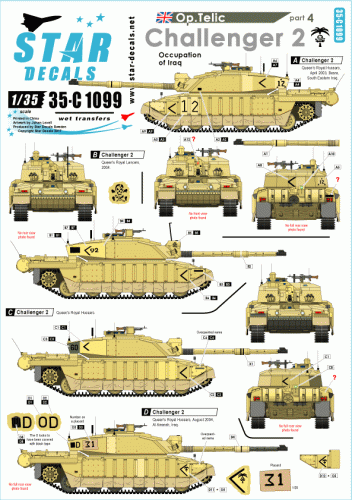 Przejdź do produktu STAR DECALS 35-C1099 - 1:35  Op. Telic # 4. Challenger 2. Occupation of Iraq.