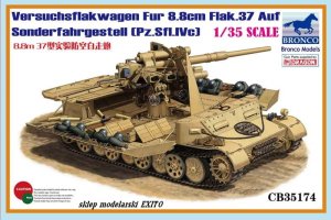 BRONCO CB 35174 - 1:35 Versuchsflakwagen 8.8cm Flak 37 Auf Sonderfahrgestell ( Pz.Sfl.IVc )