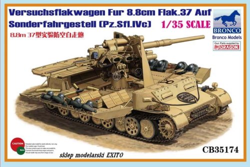 Przejdź do produktu BRONCO CB 35174 - 1:35 Versuchsflakwagen 8.8cm Flak 37 Auf Sonderfahrgestell ( Pz.Sfl.IVc )