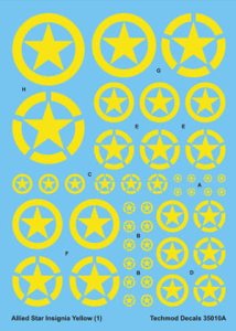 TECHMOD 35010 - 1:35 Allied Star Insignia Yellow