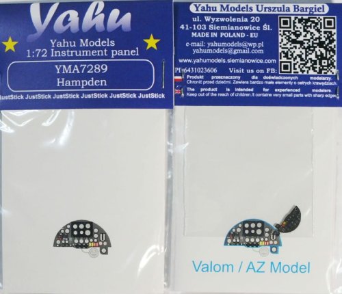 Przejdź do produktu YAHU YMA7289 - 1:72 Hampden tablica przyrządów