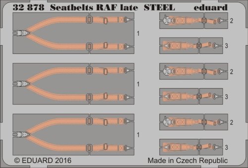 Przejdź do produktu EDUARD 32878 - 1:32 Seatbelts RAF late - Steel