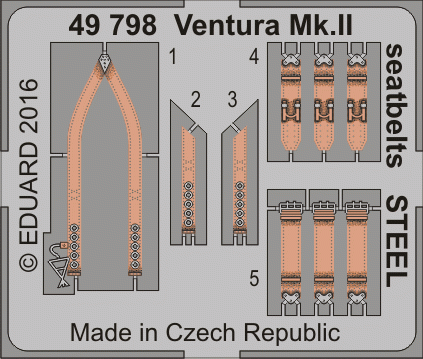 Przejdź do produktu EDUARD 49798 - 1:48 Ventura Mk.II seatbelts - Steel