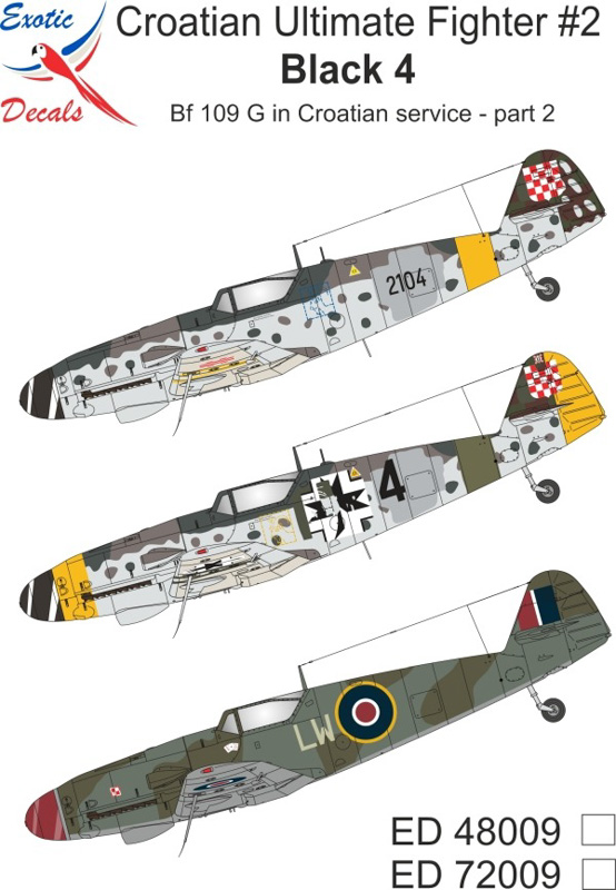 kalkomanie do samolotów bf 109 chorwacja