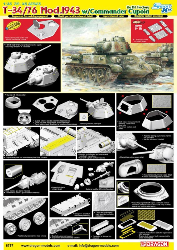 model do sklejania czołgu T-34/76
