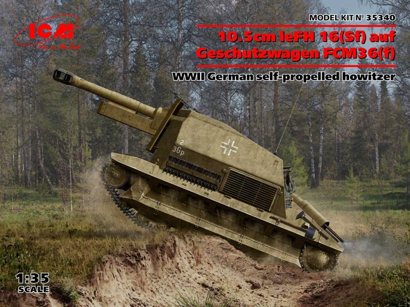 model niemieckiego działa samobieżnego fcm36(f)