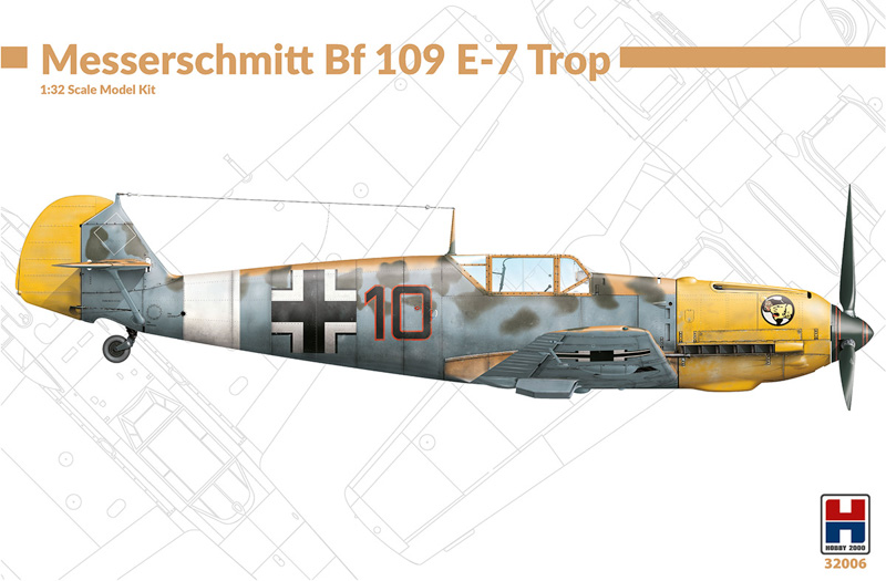 model do sklejania samolotu bf-109 e-7 trop
